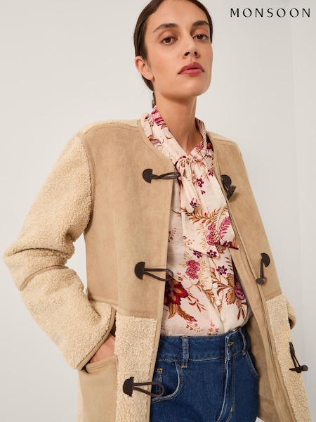 Monsoon Cream Teri Borg Duffle Jacket (V19102) | €159