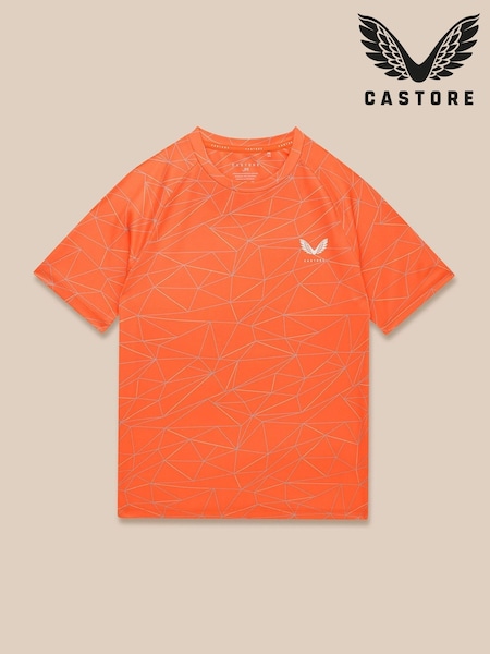 Castore Orange AOP Short Sleeve T-Shirt (V19129) | AED105