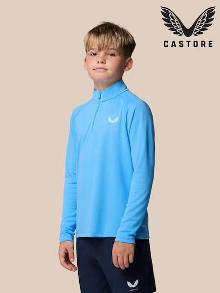 Castore Light Blue Lightweight Long Sleeve 1/4 Zip T-Shirt (V19136) | 124 QAR