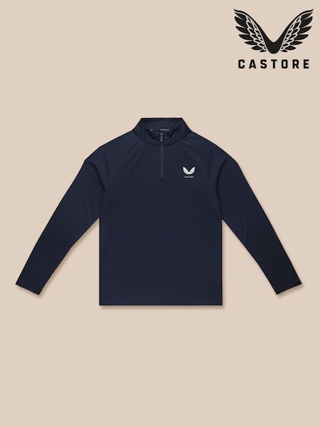 Castore Navy Lightweight Long Sleeve 1/4 Zip T-Shirt (V19140) | 124 QAR