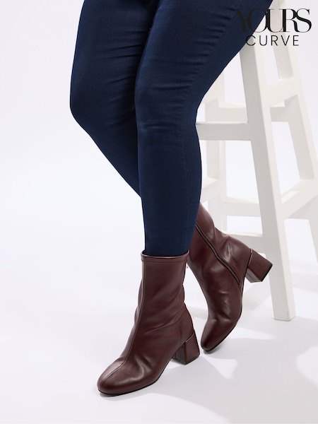 rdeča - Yours Curve Extra Wide Fit Block Stretch Boots (V19184) | € 72