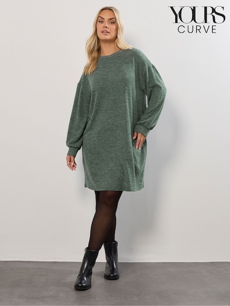 Yours Curve Green Balloon Sleeve Dress (V19202) | €41