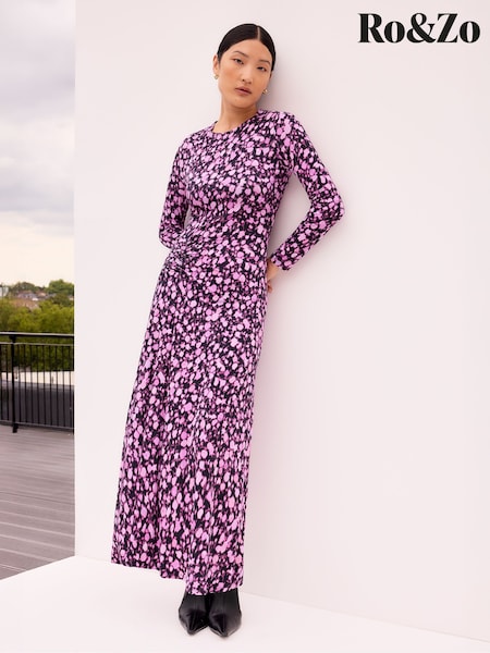 Ro&Zo Pink Petite Batik Print Gathered Waist Dress (V19315) | €118