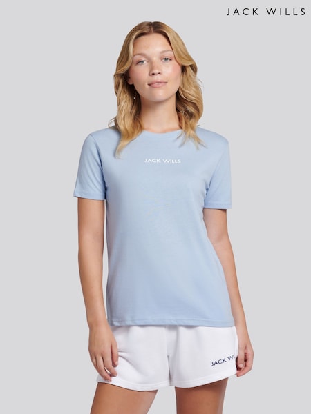 Azul - Jack Wills Debdon Regular Fit T-Shirt (V19316) | R$ 180