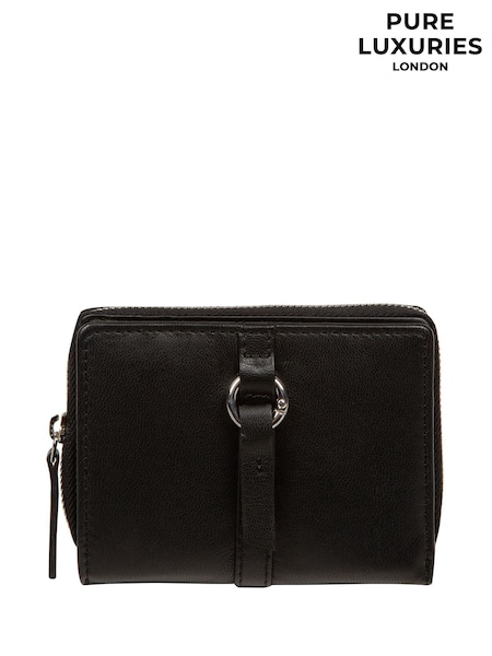 Pure Luxuries London 'Lena' Leather Black Purse (V19375) | R$ 215