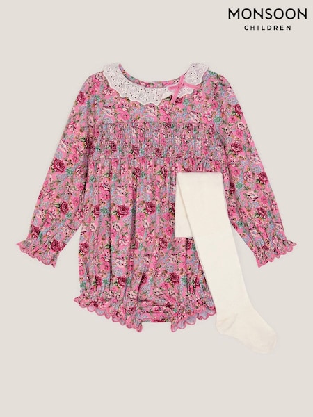 Monsoon Pink Newborn Dollie Romper Set (V19396) | €42
