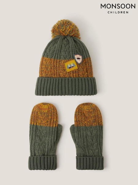 Monsoon Adventure Bobble Hat & Mittens Set (V19407) | 41 € - 42 €
