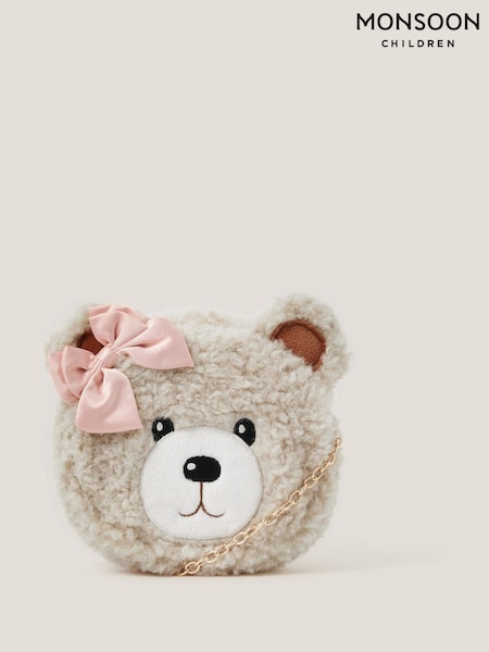 Monsoon Cream Fluffy Teddy Bear Bag (V19408) | €20