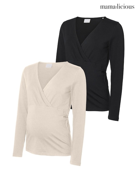 Cream - Mamalicious 2 Pack Jersey Nursing Tops