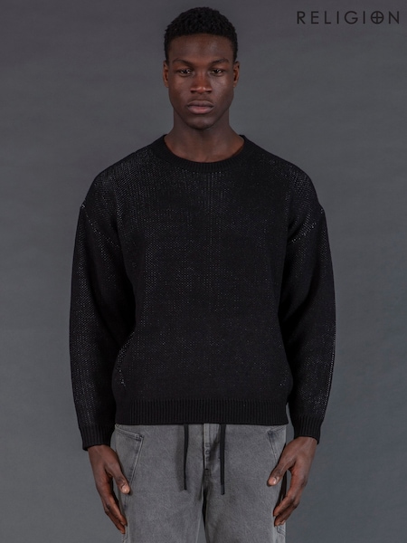 Religion Black Mayhem Knit Jumper (V19542) | AED408