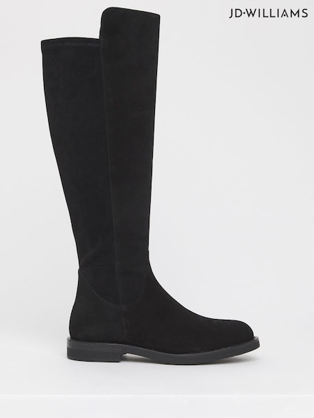JD Williams Black Extra Wide Fit Real Suede Riding Boots (V19550) | €132