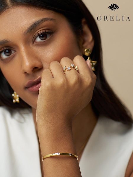 Orelia London Gold Tone Crystal Set Open Bangle (V19741) | €37