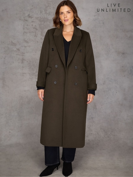 Live Unlimited Green Double Breasted Coat (V19858) | €305