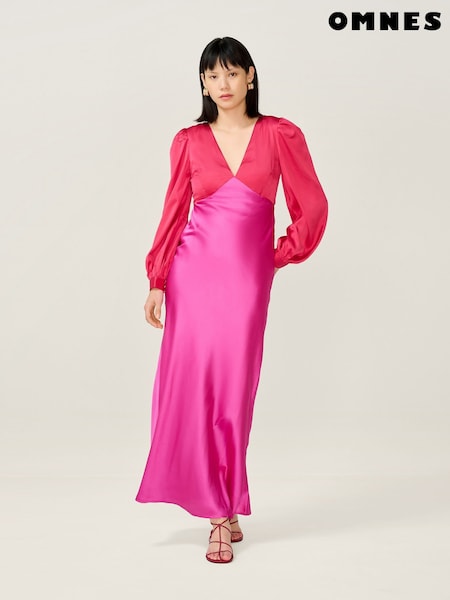 Omnes Light Pink Francoise Blurred Floral Dress (V19948) | €132