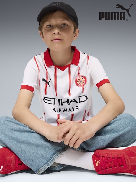 Puma White Girona FC 25/26 Boys Home Jersey (V19995) | €86