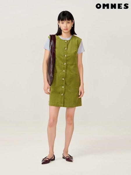 Omnes Green Bunni Mini Sleeveless A-Line Cord Dress (V20024) | €83
