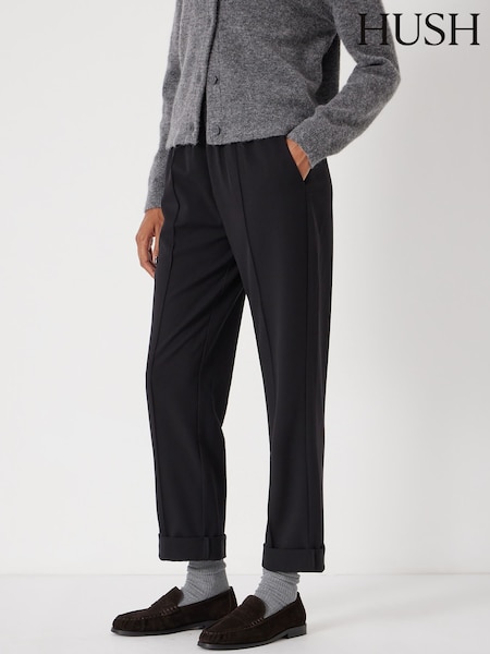 Hush Black Slim Pull On Suit Trousers (V20411) | €113