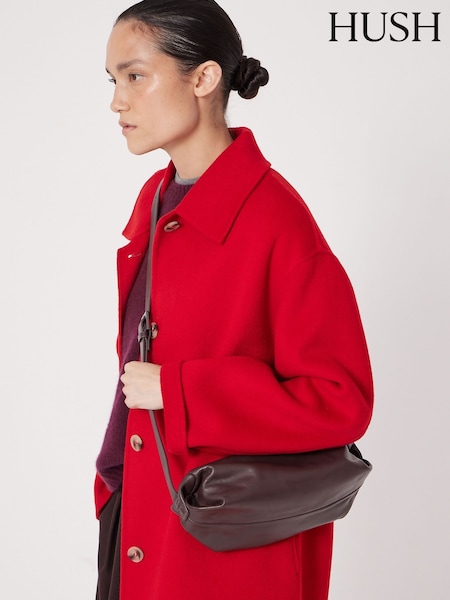 Hush Red Leather Barrel Crossbody Bag (V20425) | €154