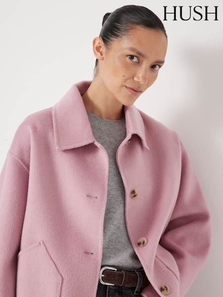 Hush Pink Pure Wool Double Faced Jacket (V20445) | €241