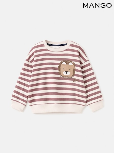 Mango Red Animal-Print Striped Sweater (V20462) | €22.50