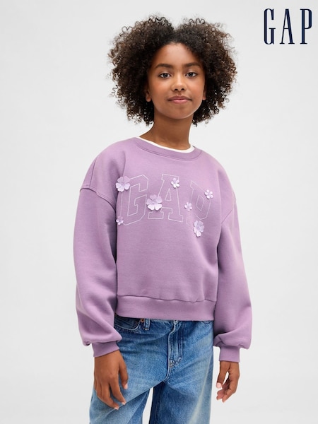 Gap Purple Oversized Wedge Crew Neck Sweatshirt (4-13yrs) (V20610) | €20
