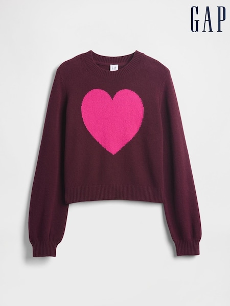 Gap Burgundy Red CashSoft Crew Neck Sweatshirt (4-13yrs) (4-13yrs) (V20664) | €39