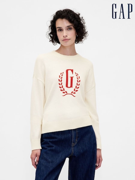 Gap Cream Logo Intarsia Jumper (V20688) | €58