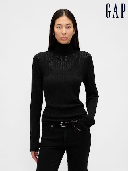 Gap Black Pointelle Turtle Neck Jumper (V20709) | €60