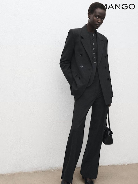 Mango Blue Double-Breasted Suit Jacket (V20757) | €114