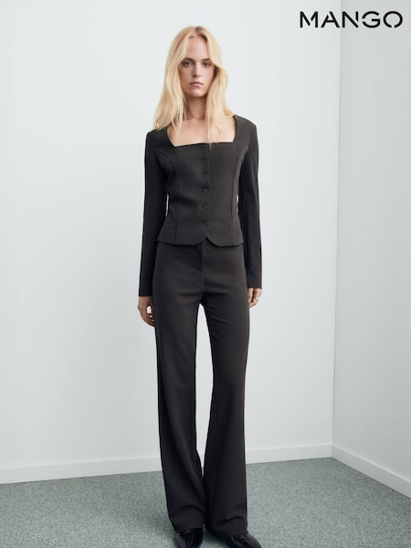 Mango Grey Tailored Cropped Suit Jacket (V20764) | €59