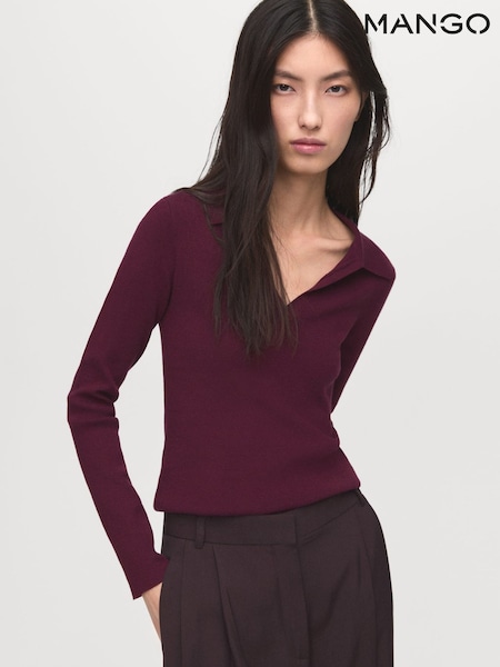 Mango Red Long-Sleeved Polo-Neck Sweater (V20835) | €37