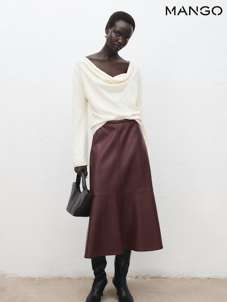Mango Red Leather-Effect Midi-Skirt (V20841) | €66.50
