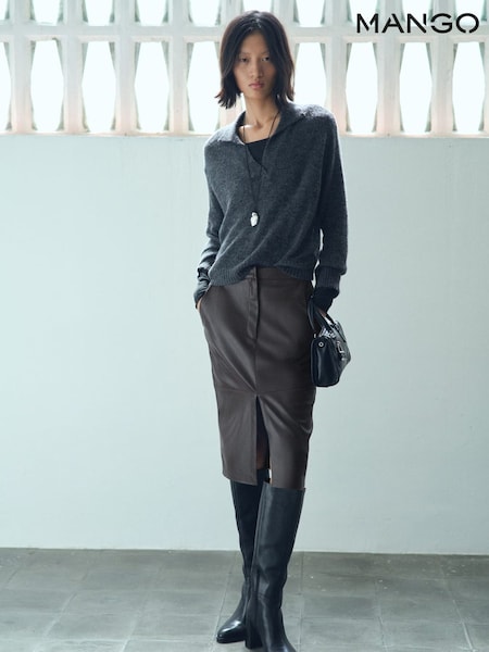 Mango Brown Pencil Skirt (V20850) | €51