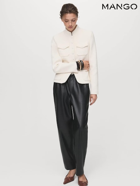 Mango Black Leather-Effect Elastic Waist Trousers (V20862) | €59