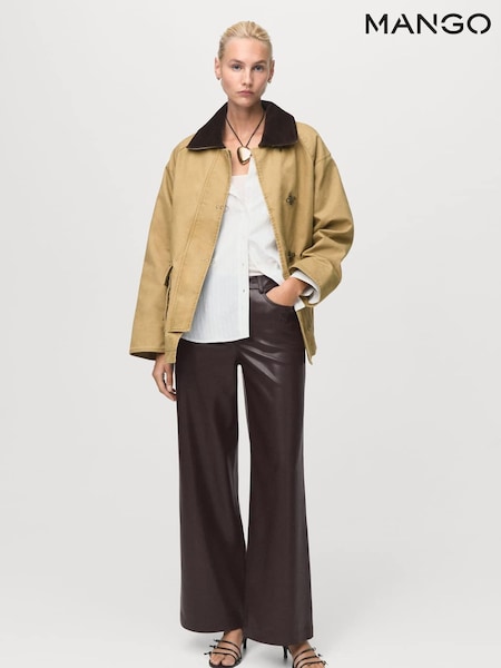 Mango Red Leather-Effect Straight Trousers (V20893) | €69