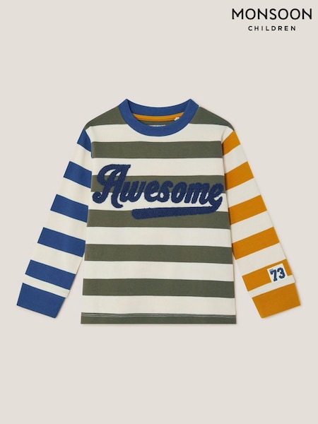 Monsoon Yellow Awesome Stripe Long Sleeve Top (V20956) | €28 - €34