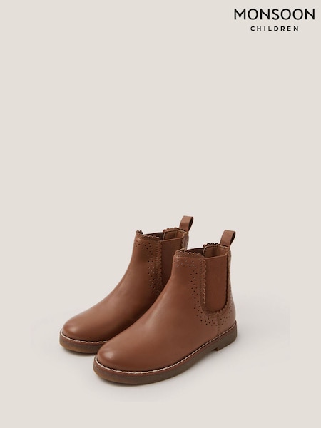 Monsoon Brown Leather Chelsea Boots (V20958) | 193 QAR - 213 QAR