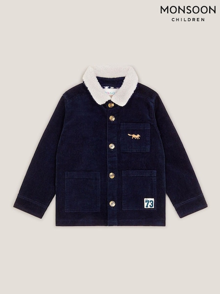 Monsoon Blue Corduroy Borg Collar Shirt (V20986) | €46 - €52