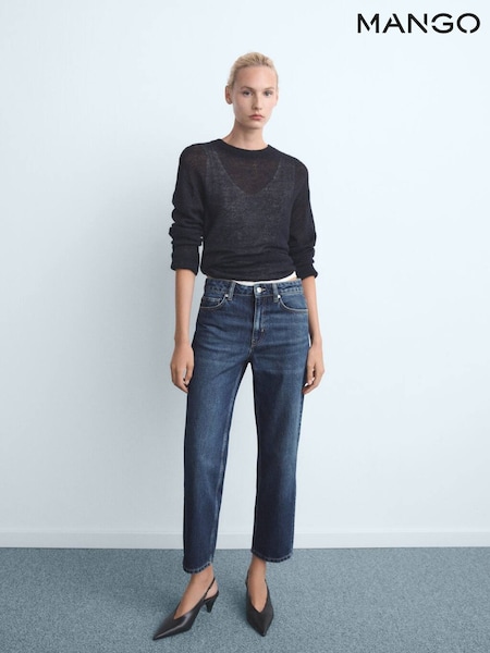 Mango Blue Mid-Rise Straight Jeans (V20999) | €51