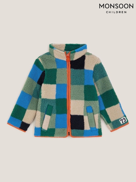 Monsoon Green Colourblock Check Bomber Jacket (V22166) | €48 - €53