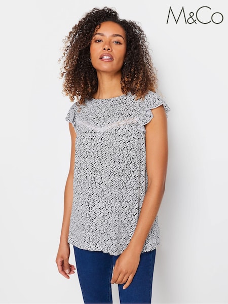 M&Co Animal Print Lace Insert Top (V22282) | 38 €