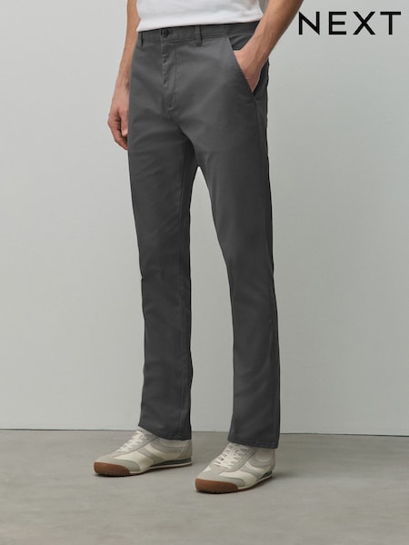Dark Grey - Skinny Fit Cotton Rich Stretch Chinos