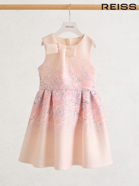 Reiss Pink Print Gina Scuba Dress (V22408) | AED346