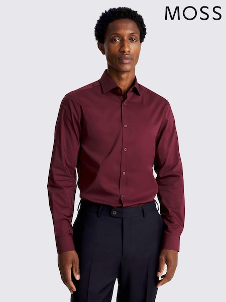 MOSS Slim Fit Red Stretch Shirt (V22452) | 173 QAR