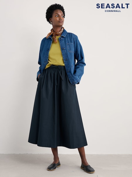 Seasalt Cornwall Blue Lake Ankle Length Skirt in Cotton (V22632) | €95