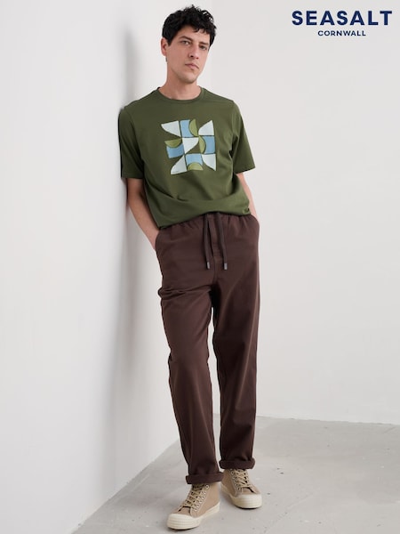 Seasalt Cornwall Brown Hallantide Straight Leg Trousers (V22638) | 346 QAR
