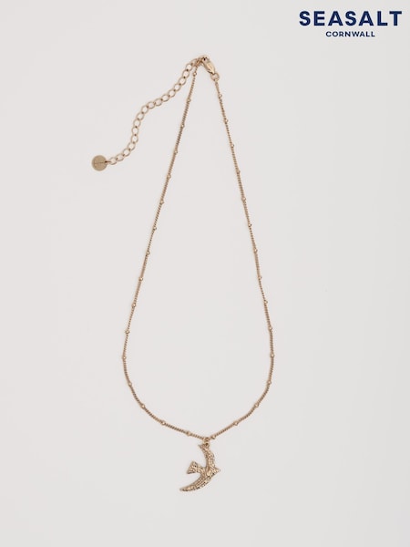 Seasalt Cornwall Gold Tone Bird in Flight Pendant Necklace (V22645) | €29
