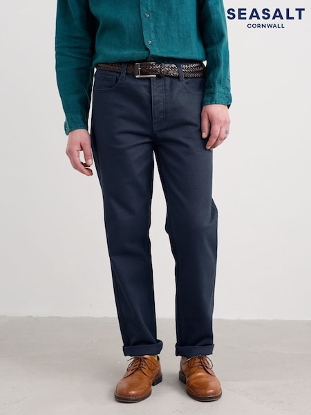 Seasalt Cornwall Blue Felling Straight Leg Trousers (V22646) | €120