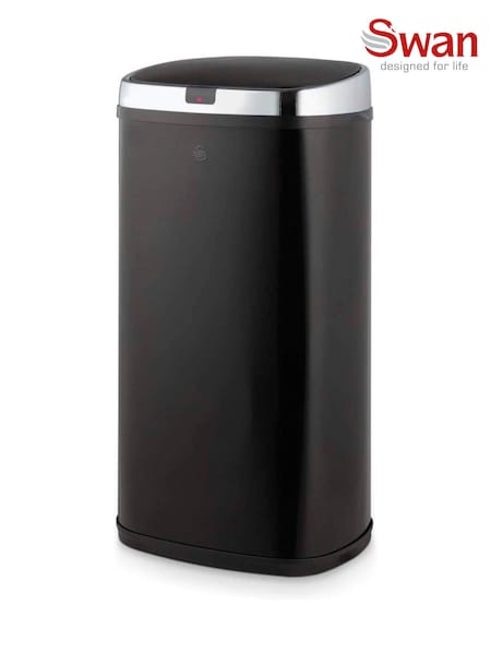 Swan Black Townhouse 42L Square Sensor Bin (V22701) | €95