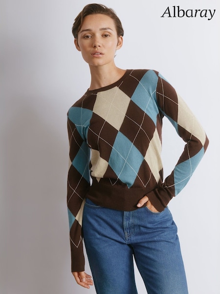 Albaray Blue Argyll Jumper (V22789) | €113